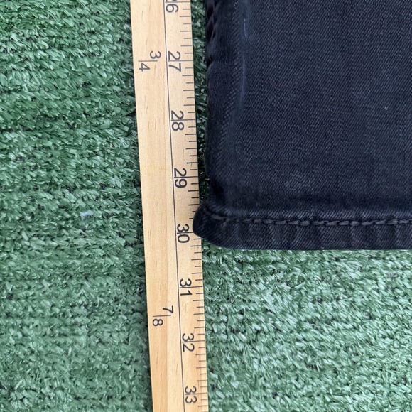 Rock Revival Jeans Mens 36 Black Sheen Straight Embellished Pockets Fleur de Lis - Picture 5 of 9